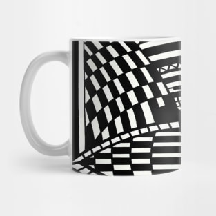 Black and White  Abstract Surfer Mug